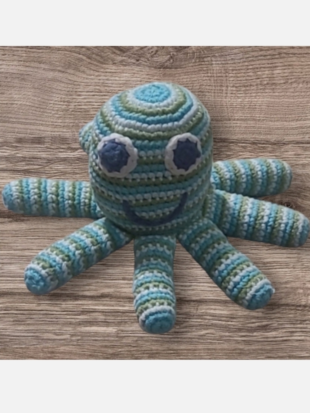BABY HANDMADE PEBBLE OCTOPUS RATTLE - Picture 10 of 10